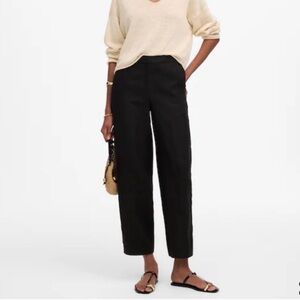 MADEWELL Black pull on Linen Pants cropped